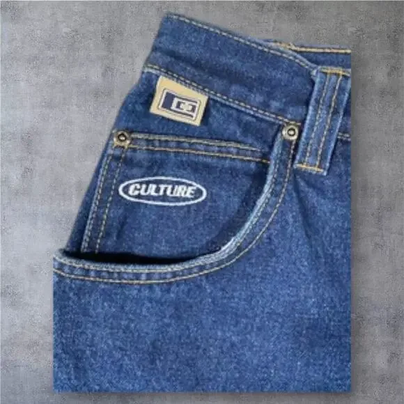 Culture Jeans Y2K Carpenter Denim 30x24.5 Dark Wash Baggy Skater Vintage Utility - Picture 3 of 8